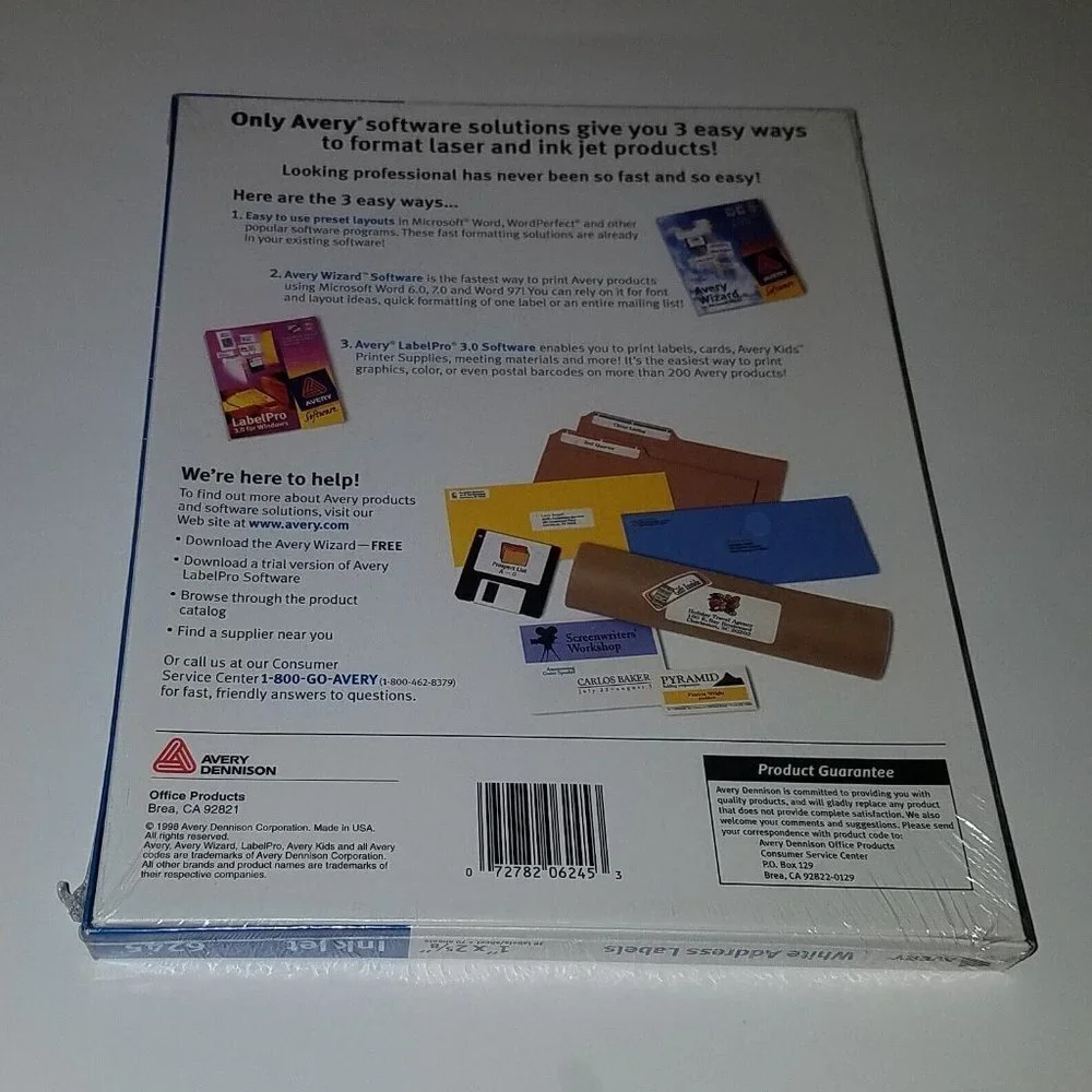 NEW Avery 6245 Ink Jet 2100 White Address Labels 1